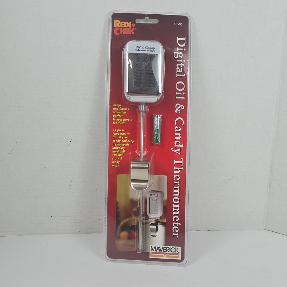 Maverick Redi Chek Digital Oil Candy Thermometer CT-03 White 8 in Probe NEW
